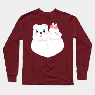 Bear Rabbit Shock Kiss | Bunniesmee Long Sleeve T-Shirt